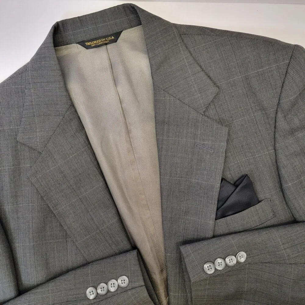 Sutter & Grant Mens Grey 2 Button Single Vent Sports Blazer Jacket 42L